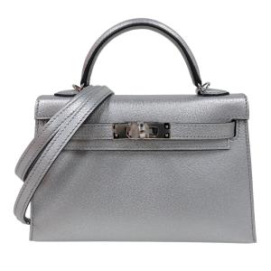 エルメス HERMES ミニケリー2 K刻印　(2025年製) アルジャン/シルバー金具 シェーブルシャムキラ ショルダーバッグ レディース 中古