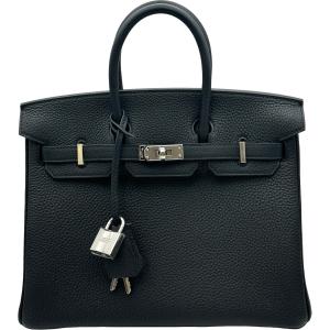 エルメス HERMES バーキン25 G刻印 ブラック シルバー金具 トゴ ハンドバッグ レディース 中古