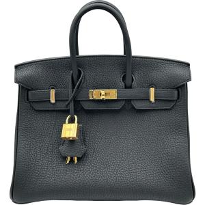 エルメス HERMES バーキン25 K刻印　(2025年製) ブラック ゴールド金具 トゴ ハンドバッグ レディース 中古