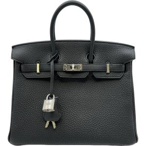 エルメス HERMES バーキン25 K刻印　(2025年製) ブラック シルバー金具 トゴ ハンドバッグ レディース 中古