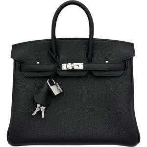 エルメス HERMES バーキン25 G刻印（2026年製） ブラック シルバー金具 トゴ ハンドバッグ ユニセックス 中古