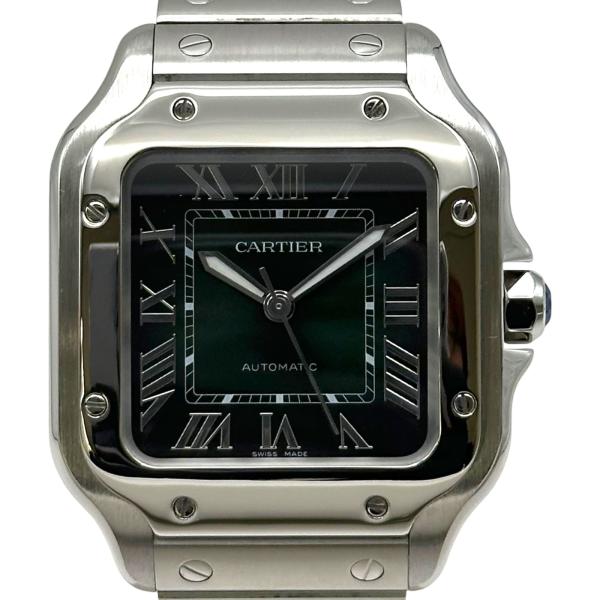 カルティエ Cartier サントス ドゥ カルティエ MM WSSA0061 グリーン ステンレス...