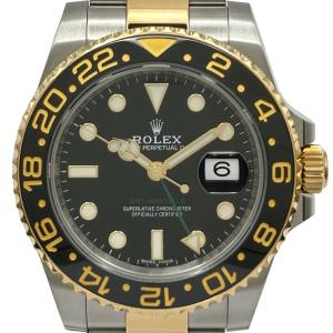 ロレックス ROLEX GMTマスター2 116713LN ブラック ゴールド/ステンレススチール 腕時計 メンズ 中古
