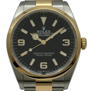 ロレックス ROLEX エクスプローラー36 124273 ブラック ゴールド/ステンレススチール 腕時計 メンズ 中古