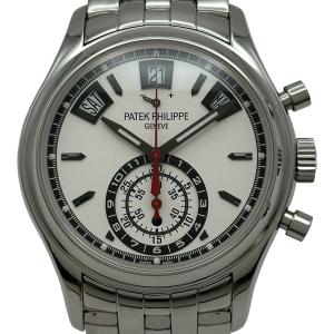 パテック・フィリップ PATEK PHILIPPE アニュアルカレンダー クロノグラフ 5960/1A-001 ホワイト ステンレススチール 腕時計 メンズ 中古