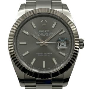 ロレックス ROLEX デイトジャスト41スレート 126334 グレー ホワイトゴールド/ステンレススチール 腕時計 メンズ 中古