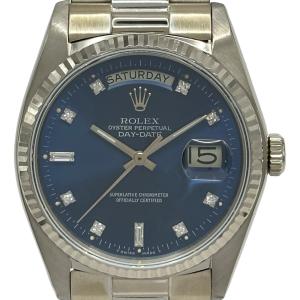 ロレックス ROLEX デイデイト 18039A ブルー ホワイトゴールド 腕時計 メンズ 中古