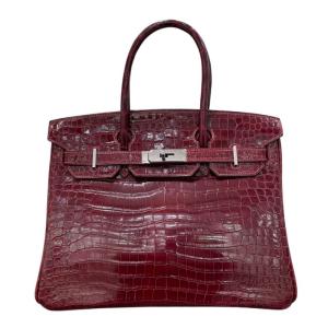エルメス HERMES バーキン30 □I刻印 ブルゴーニュ ポロサス ハンドバッグ レディース 中古