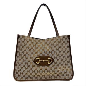 グッチ GUCCI ホースビット 1955トートバッグ 623694 525040 ブラウン×ベージュ ゴールド金具 GGキャンバス/レザー トートバッグ レディース 中古