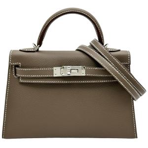 エルメス HERMES ミニケリー2 G刻印 エトゥープ シルバー金具 エプソン ショルダーバッグ レディース 中古