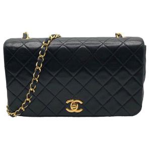 シャネル CHANEL マトラッセ　フルラップ　チェーンショルダー ブラック/GD金具 ラムスキン ショルダーバッグ レディース 中古｜ookura7815