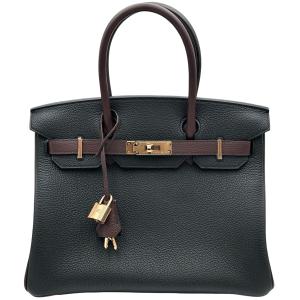エルメス HERMES バーキン30 パーソナルオーダー K刻印 ブラック/プルーン トゴ ハンドバッグ レディース 中古