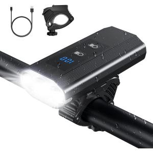 自転車 ライト  LED 防水 大容量 USB充電式 3つ調光モード  電池残量表示  高輝度 モバイルバッテリー機能付き クロスバイク ロードバイク