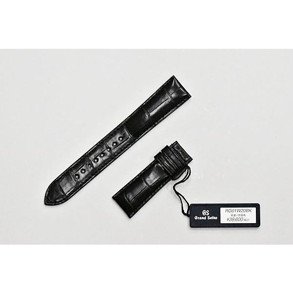 グランドセイコー オプションバンド メンズ クロコダイル 黒色 RG01W20BK 20mm-18m...