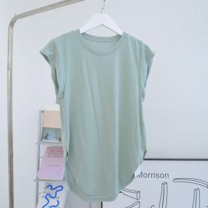 ゆったり 通気Tシャツ 丸み裾 サイドスリット...の詳細画像1