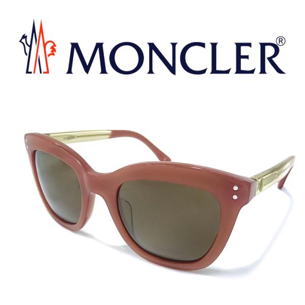 【超美品 ほぼ未使用】 モンクレール MONCLER サングラス ウェリントン型 ブラウン レッド ...