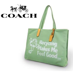 【未使用品 超美品】 コーチ COACH ショルダートートバッグ ハンドバッグ 鞄 キャンバス カーキ グリーン メンズ レディース 大容量 軽い｜oomoto122