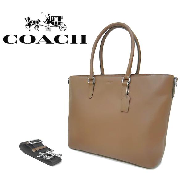 【超美品 ほぼ未使用】 コーチ COACH 2WAY ビジネスバッグ トートバッグ 鞄 レザー 本革...