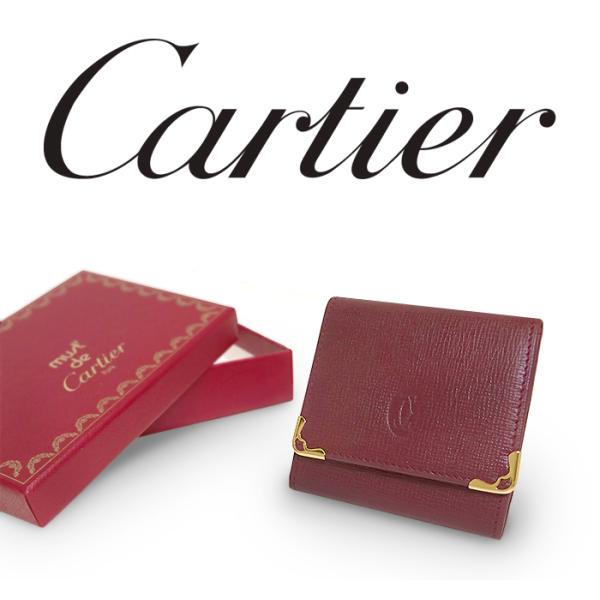 【超美品 ほぼ未使用】 カルティエ Cartier ホック式 二つ折り コインケース 小銭入れ マス...