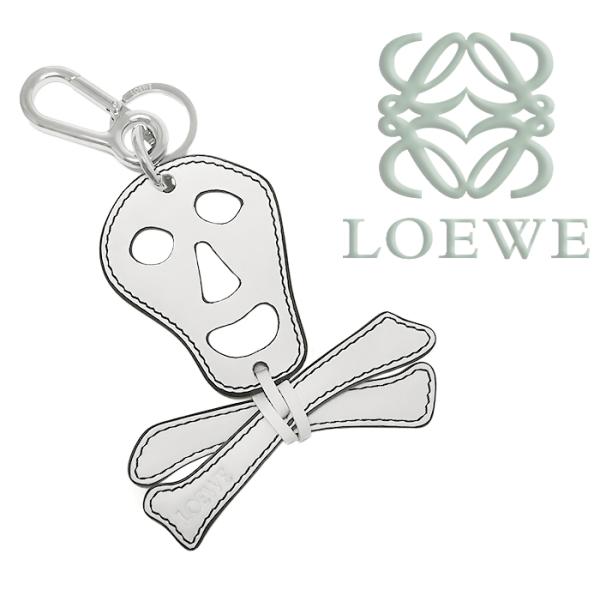 【未使用 超美品】 ロエベ LOEWE スカルモチーフ キーホルダー キーリング チャーム メタル ...