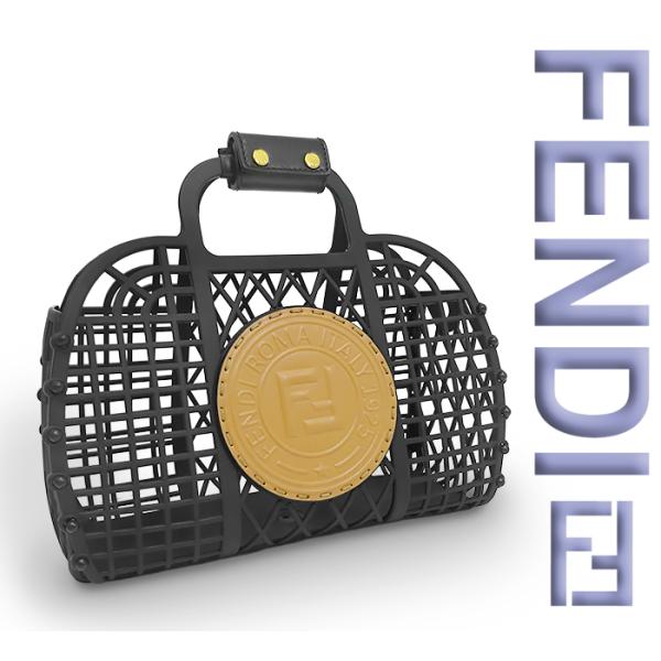 【超美品 ほぼ未使用】 フェンディ FENDI ハンドバッグ カゴバッグ メッシュバッグ 鞄 プラス...