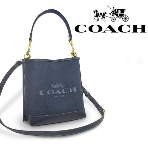 【送料無料 美品】 コーチ COACH 2WAY 斜めがけショルダーバッグ ハンドバッグ 鞄 デニム...
