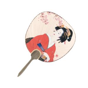 団扇 50本から 美人画 都うちわ 光園美人 扇子 杉柄 FU-227 日本製 名入れ可 名入れ 祭り お祭り 社名 行事 粗品