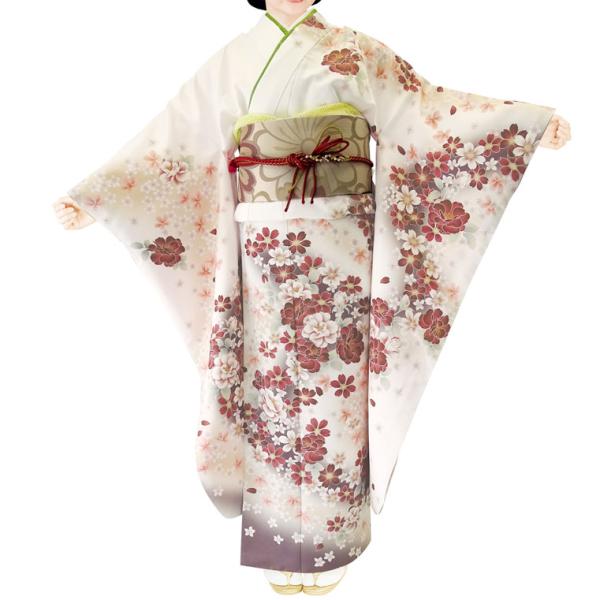 仕立上り振袖 単品 ダスティカラーH・L(アッシュエル) No.201 帯小物は付属しません。派手さ...