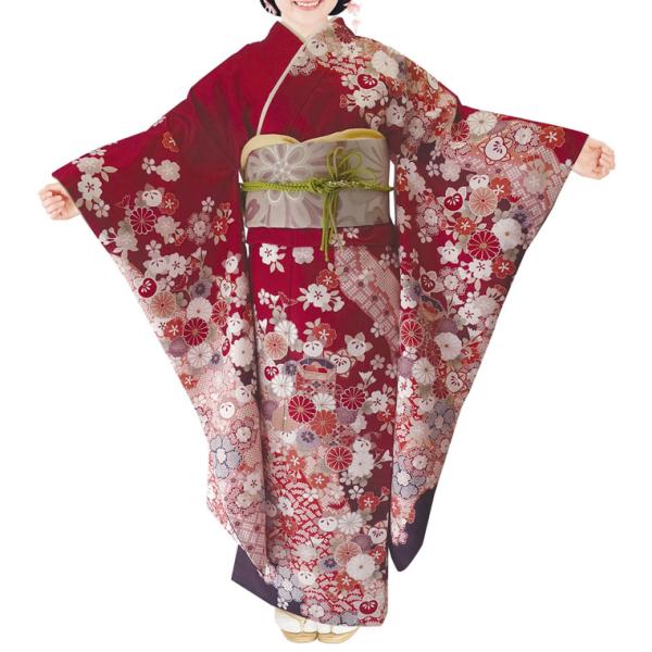 仕立上り振袖 単品 ダスティカラーH・L(アッシュエル) No.205 帯小物は付属しません。派手さ...