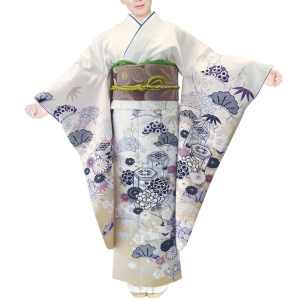 仕立上り振袖 単品 ダスティカラーH・L(アッシュエル) No.207 帯小物は付属しません。派手さ...