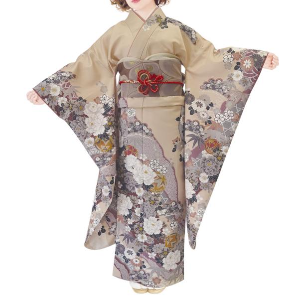 仕立上り振袖 単品 ダスティカラーH・L(アッシュエル) No.210 帯小物は付属しません。派手さ...