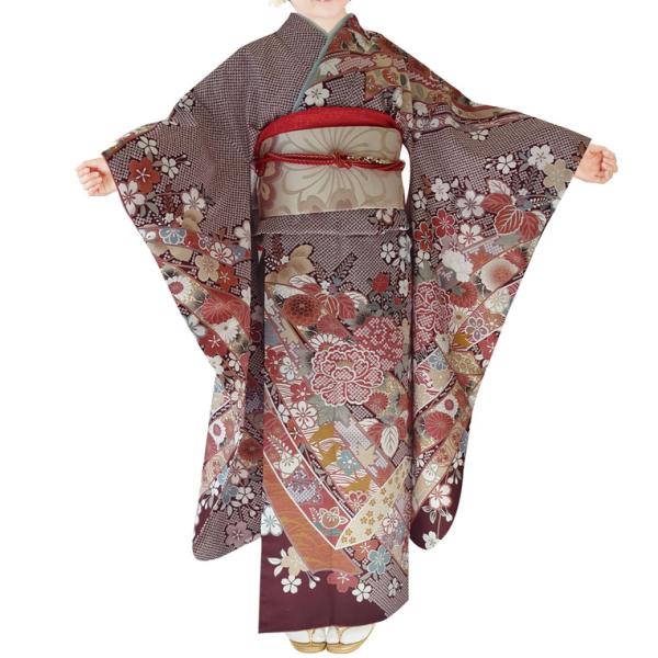 仕立上り振袖 単品 ダスティカラーH・L(アッシュエル) No.212 帯小物は付属しません。派手さ...