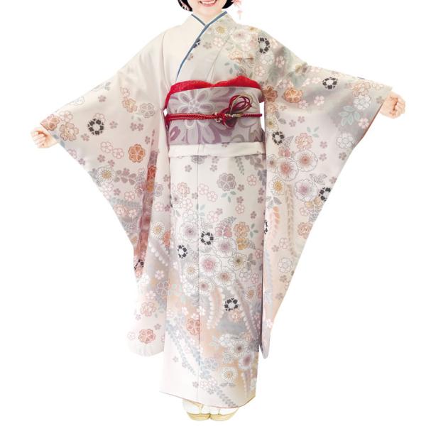 仕立上り振袖 単品 ダスティカラーH・L(アッシュエル) No.213 帯小物は付属しません。派手さ...