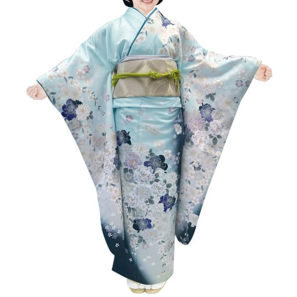 仕立上り振袖 単品 ダスティカラーH・L(アッシュエル) No.216 帯小物は付属しません。派手さ...