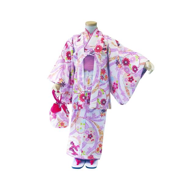 女の子 R・KIKUCHI こどもアンサンブル９点セット、No,02・きもの・羽織（羽織紐付）・伊達...