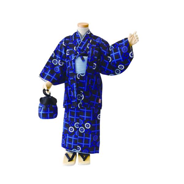 男の子 R・KIKUCHI こどもアンサンブル９点セット、No,08・きもの・羽織（羽織紐付）・伊達...