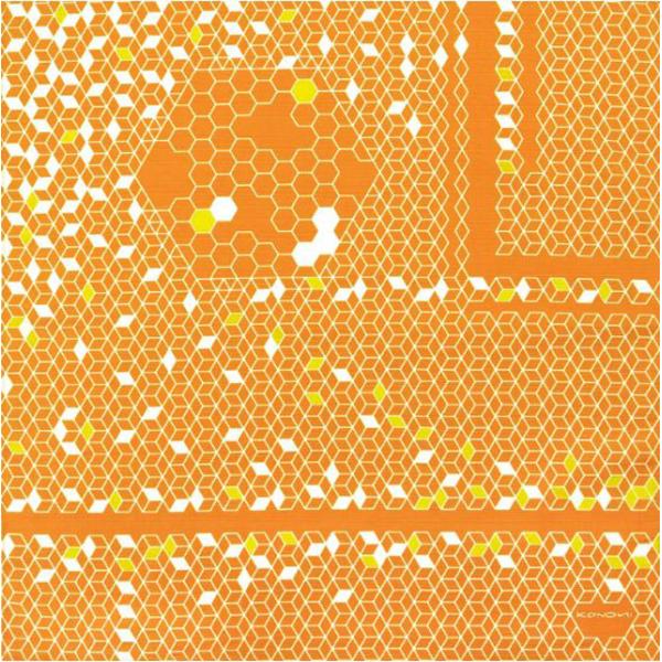KONOMIふろしき・ハニカム（オレンジ）・中巾・50cm巾・No.054035