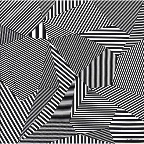 KONOMIふろしき・ストライプ（ブラック）・中巾・50cm巾・No.054036