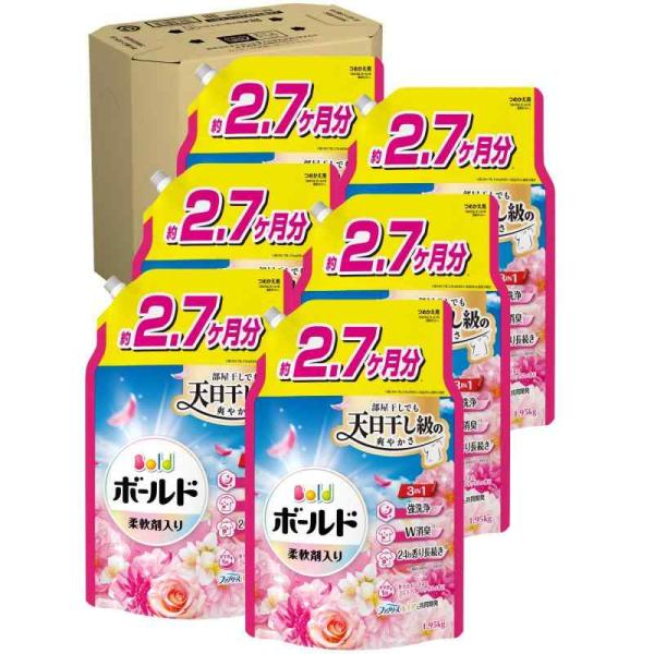 Bold ボールド 柔軟剤入り 洗濯洗剤 液体 華やかおひさまとプレミアムブロッサムの香り 詰め替え...
