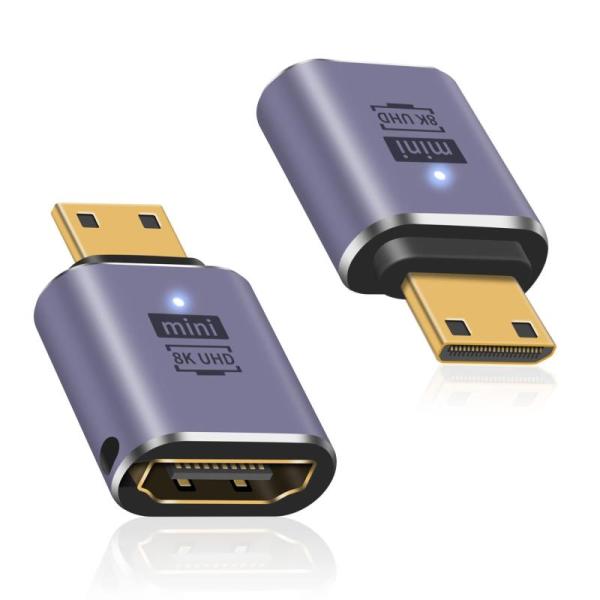 Duttek Mini HDMI HDMI 変換アダプタ, 8K HDMIミニ HDMI変換アダプタ...