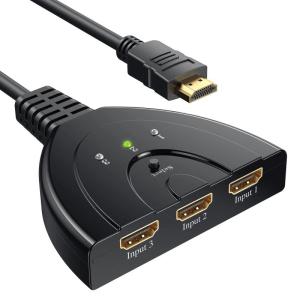 HDMI切替器、Vilcome 分配器 セレクター 3入力1出力 1080p/3D対応金メッキコネクタ搭載 電源不要 手動 Chromecast Fi｜ooonline
