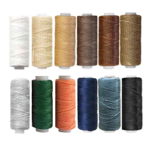 蝋引き糸 ロウビキ レザークラフト 工具 12色 手縫い 編み 紐 DIY 糸 (30MーA) ワッ...