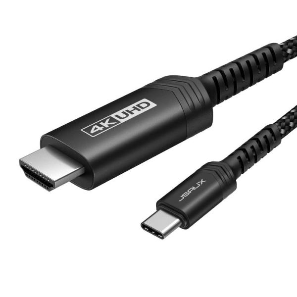 JSAUX HDMI タイプC 変換ケーブル 3M、4K@60Hz USB 3.1 Thunderb...