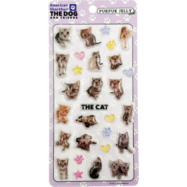 PUK PKU JELLY　THE　CAT　アメリカンショートヘア　ぷくぷくシール