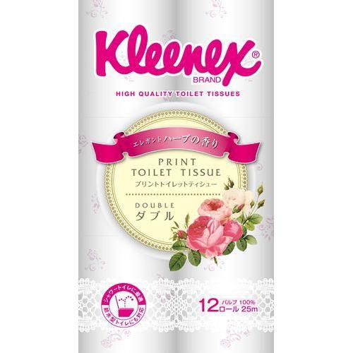 クリネックス　プリントトイレットペーパー　１２ロール　ダブル　25ｍ