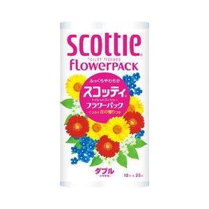 【送料無料（一部地域除）】【１ケースまとめ買い８パック】スコッティフラワー　トイレットペーパー　１２...
