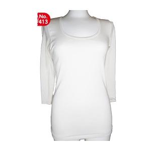 ８分袖インナー　【日本製】 Ｌサイズ　（オーガニックコットンの下着）