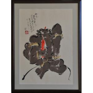 徳永貞一「我らもひとり」日本画（墨彩画）【1点物】作品番号2