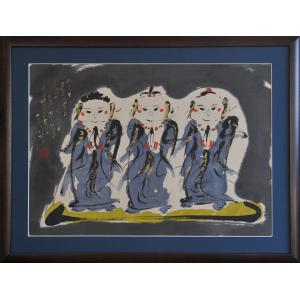 徳永貞一「呼吸しているよ」日本画（墨彩画）【1点物】作品番号15