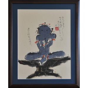 徳永貞一 墨彩画 徳永貞一「尊き宝」日本画（墨彩画）【1点物】作品番号4